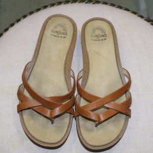 Sunjuns by Bass tan/brown Sandals 7.5 M, VGC